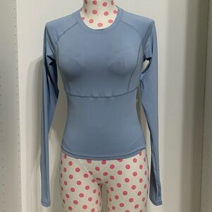 🆕 Halara Solid Thumb Hole Yoga Sports Top, Ballad blue 🩵🩵 small long